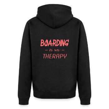 boarding snowboarding - Unisex Premium Bio Zip Hoodie - Schwarz - Hinten - Nico (187cm)