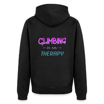 Climbing - Unisex Premium Bio Zip Hoodie - Schwarz - Hinten - Nico (187cm)