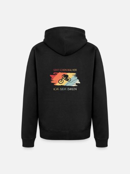 Biken Fahrrad Spruch - Unisex Premium Bio Zip Hoodie - Schwarz