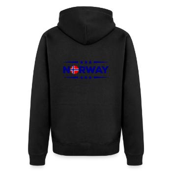 Norway - Unisex Premium Organic Zip Hoodie - black - Back - Nico (187cm)