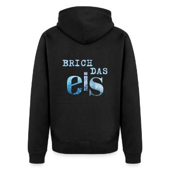 Brich das EIS - Unisex Premium Bio Zip Hoodie - Schwarz - Hinten - Nico (187cm)
