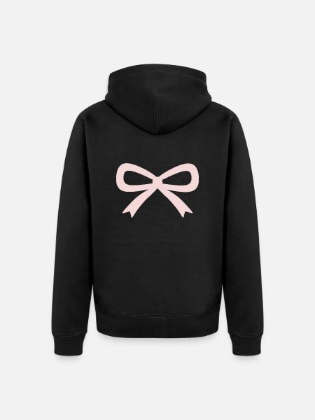 Pink Bow - Unisex Premium Organic Zip Hoodie - black