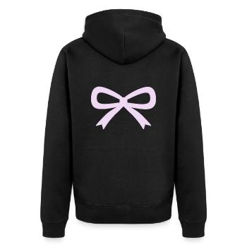 Lilac Bow - Unisex Premium Organic Zip Hoodie - black - Back - Nico (187cm)