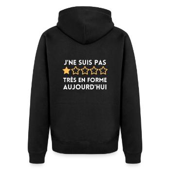 Pas en forme aujourd hui - Veste à capuche bio Premium Unisexe - noir - Dos - Nico (187cm)