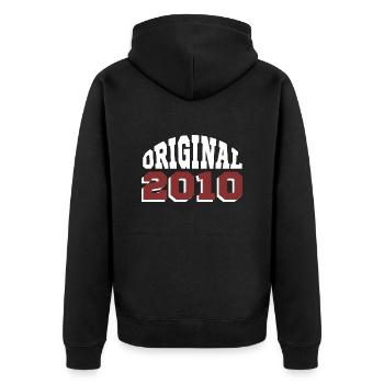 Original 2010 - Unisex Premium Organic Zip Hoodie - black - Back - Nico (187cm)