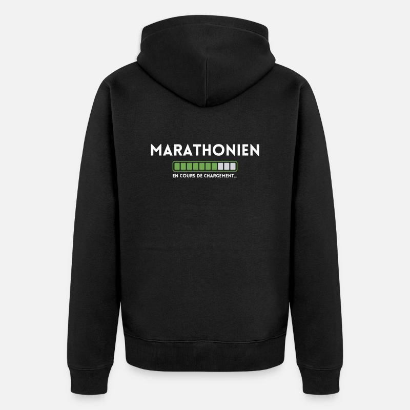 Marathonien en pleine course - Veste à capuche bio Premium Unisexe - noir