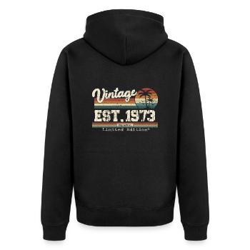 1973 Vintage Millésime anniversaire Retro cadeau - Veste à capuche bio Premium Unisexe - noir - Dos - Nico (187cm)