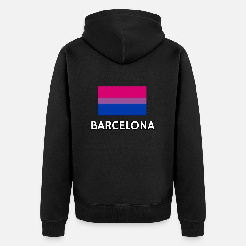 Bi Pride Drapeau Barcelone - Veste à capuche bio Premium Unisexe - noir