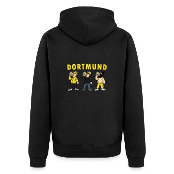 Dortmund Beer Drinkers For Football Fans - Unisex Premium Organic Zip Hoodie - black - Back - Nico (187cm)