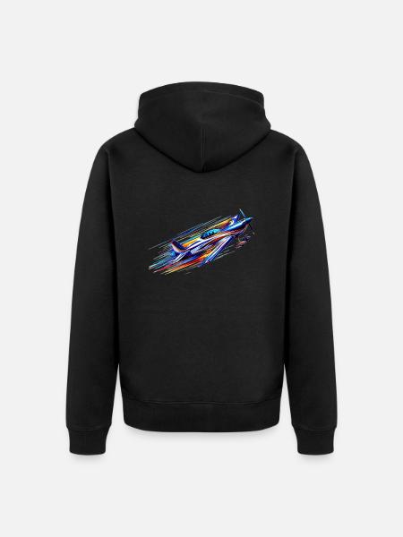 Kunstflugzeug - Unisex Premium Bio Zip Hoodie - Schwarz