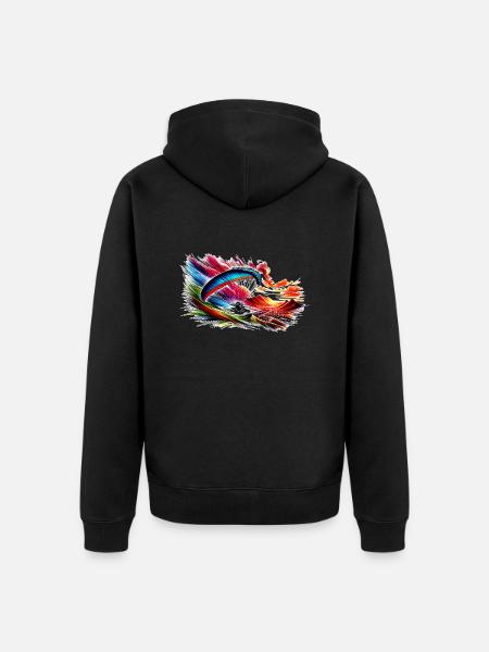Paraglider - Unisex Premium Organic Zip Hoodie - black
