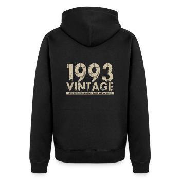 Vintage 1993 Bursdag - One of Kind - Veste à capuche bio Premium Unisexe - noir - Dos - Nico (187cm)