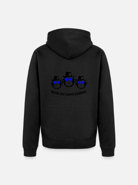 Monkey Gang - Unisex Premium Organic Zip Hoodie - black