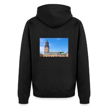 Deutsche Kirche Tyska kyrkan Göteborg Stadt Schweden - Unisex Premium Bio Zip Hoodie - Schwarz - Hinten - Nico (187cm)