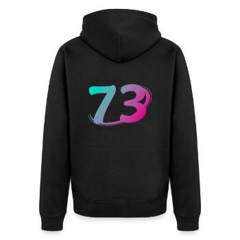 Numéro 73 multicolore - Veste à capuche bio Premium Unisexe - noir - Dos - Nico (187cm)