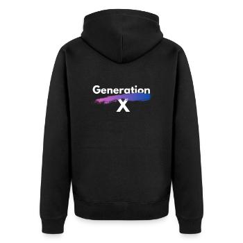 Generation X - Unisex Premium Bio Zip Hoodie - Schwarz - Hinten - Nico (187cm)