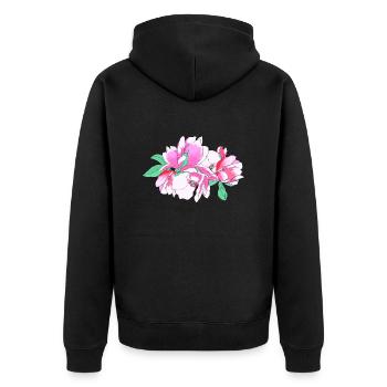 Bouquet de fleurs rose - Veste à capuche bio Premium Unisexe - noir - Dos - Nico (187cm)