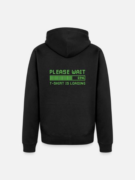 Bitte warten, das Design lädt. - Unisex Premium Bio Zip Hoodie - Schwarz