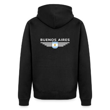 Buenos Aires Shirt for Argentina Fans - Unisex Premium Organic Zip Hoodie - black - Back - Nico (187cm)