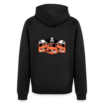 3 Pirate Ghosts Ghosts Funny Evil Halloween - Unisex Premium Organic Zip Hoodie - black - Back - Nico (187cm)