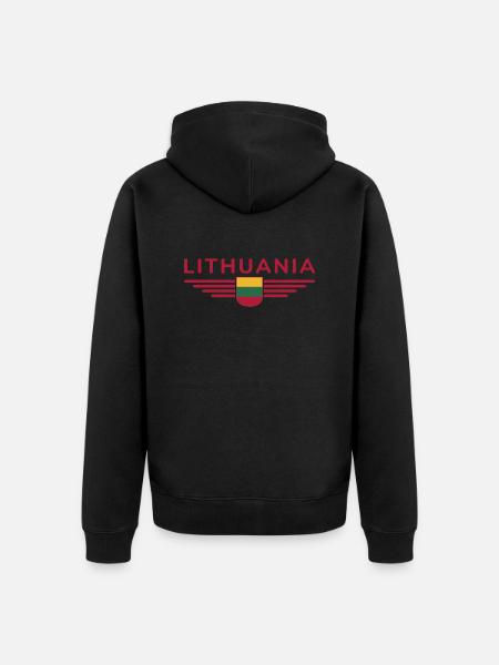 Lithuania T-Shirt – Pride and Style - Unisex Premium Organic Zip Hoodie - black
