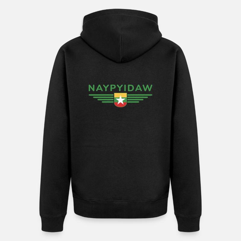 T-shirt Naypyidaw – Style Capitale - Veste à capuche bio Premium Unisexe - noir