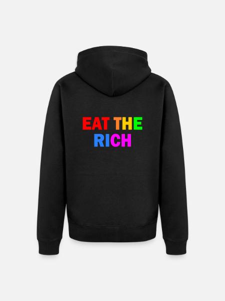 Eat the rich - Unisex Premium Organic Zip Hoodie - black