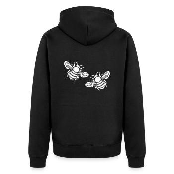 Bee 2 - Unisex Premium Organic Zip Hoodie - black - Back - Nico (187cm)
