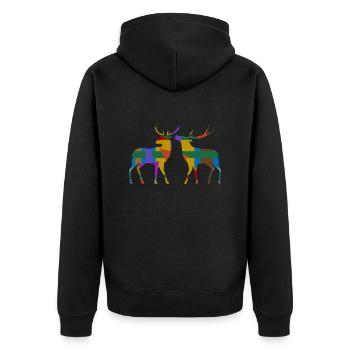 Cerf - Veste à capuche bio Premium Unisexe - noir - Dos - Nico (187cm)