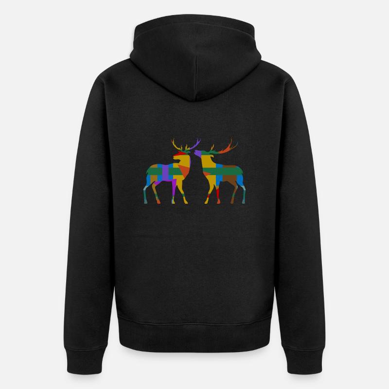 Cerf - Veste à capuche bio Premium Unisexe - noir