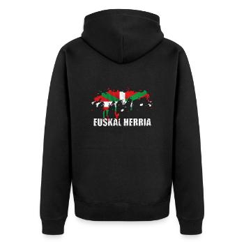 drapeau basque - Unisex Premium Organic Zip Hoodie - black - Back - Nico (187cm)
