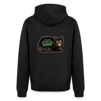 Vintage Halloween Black Cat Night of Horror - Unisex Premium Organic Zip Hoodie - black - Back - Nico (187cm)