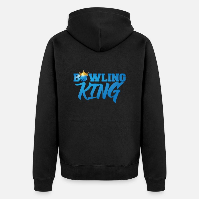 Bowling / Bowler: Bowling King - Unisex Premium Bio Zip Hoodie - Schwarz