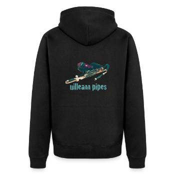 uilleann pipes - Unisex Premium Organic Zip Hoodie - black - Back - Nico (187cm)