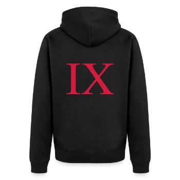 9 - Unisex Premium Organic Zip Hoodie - black - Back - Nico (187cm)