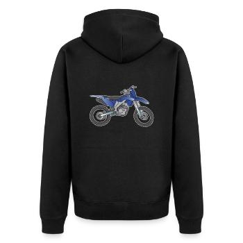 Blue Motocross motorcycle - Unisex Premium Organic Zip Hoodie - black - Back - Nico (187cm)