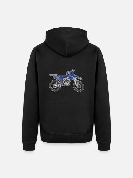 Blue Motocross motorcycle - Unisex Premium Organic Zip Hoodie - black