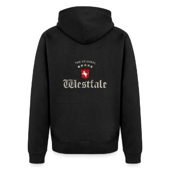 Original Westfale - Unisex Premium Bio Zip Hoodie - Schwarz - Hinten - Nico (187cm)