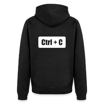 Ctrl C Ctrl V père fils parent enfant partenaire look - Veste à capuche bio Premium Unisexe - noir - Dos - Nico (187cm)