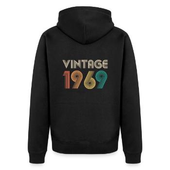 Vintage 1969 vintage de cadeau anniversaire 50e ' - Veste à capuche bio Premium Unisexe - noir - Dos - Nico (187cm)