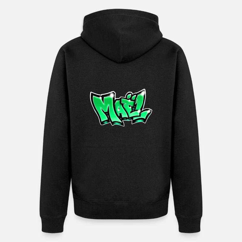 Graffiti Name Maël - Veste à capuche bio Premium Unisexe - noir