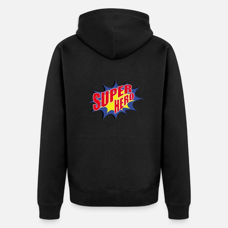 Super héros - Veste à capuche bio Premium Unisexe - noir