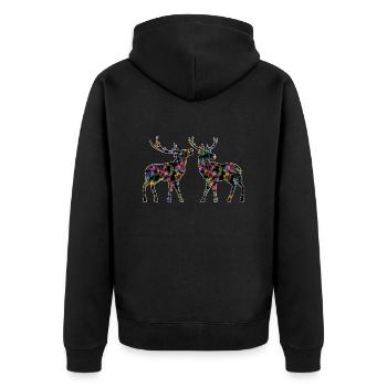 Les cerfs - Veste à capuche bio Premium Unisexe - noir - Dos - Nico (187cm)
