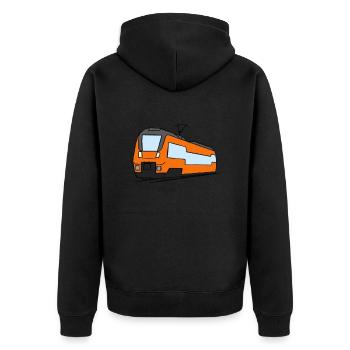 Regional train train locomotive railroad model railway - Unisex Premium Organic Zip Hoodie - black - Back - Nico (187cm)
