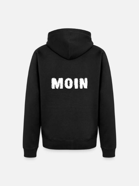 HELLO - Unisex Premium Organic Zip Hoodie - black