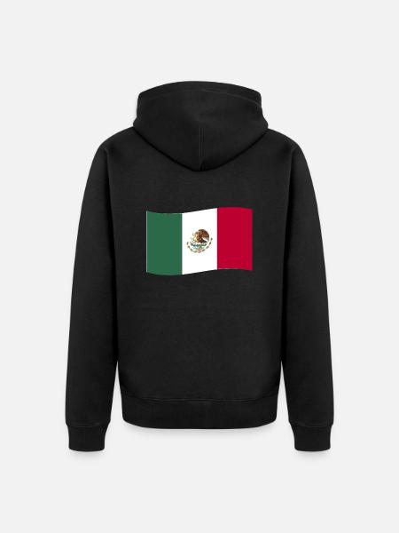 Mexico Flag Mexico Flag mexicanske våbenskjold - Premium økologisk unisex-hættejakke - sort