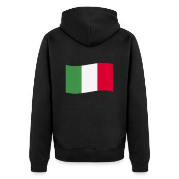 Italie Drapeau agité Drapeau de l’Italie Pays Italie I - Veste à capuche bio Premium Unisexe - noir - Dos - Nico (187cm)