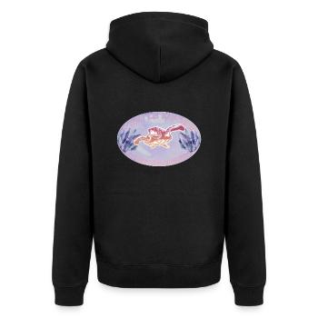 Ocean Sublimation - Unisex Premium Organic Zip Hoodie - black - Back - Nico (187cm)