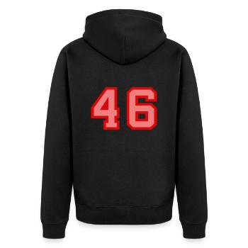 Cool Retro Retrostyle Jersey Number Back Number - Unisex Premium Organic Zip Hoodie - black - Back - Nico (187cm)