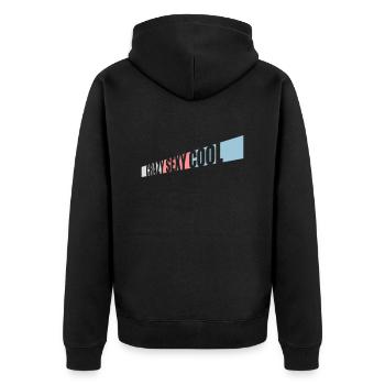 crazy sexy cool design - Unisex Premium Organic Zip Hoodie - black - Back - Nico (187cm)
